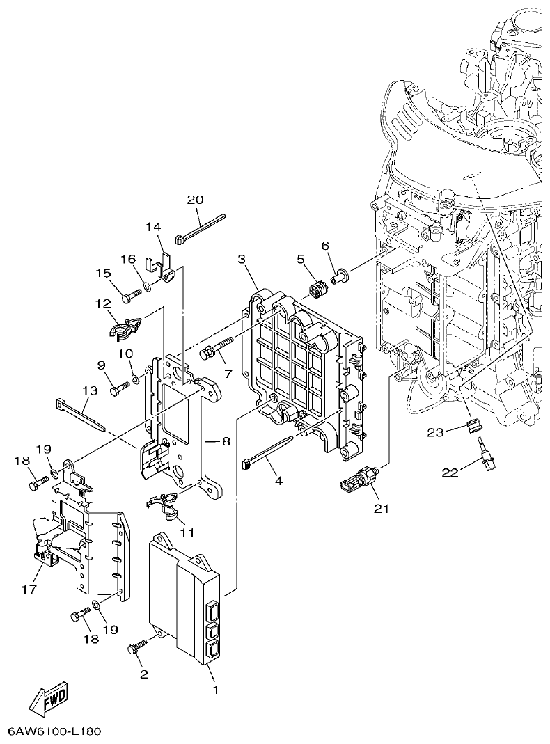 Yamaha F350AET, FL350AET ELECTRICAL 1 parts diagram